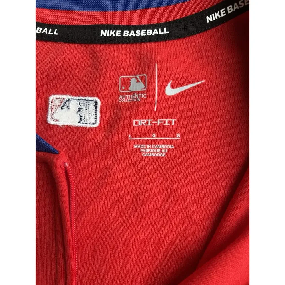 Philadelphia Phillies Nike Pullover Men's Size Large 1/4 Zip Red MLB Baseball